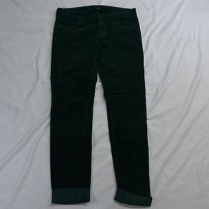 edyson 28 Green Corduroy Skinny 5 Pocket Cords‎ Pants